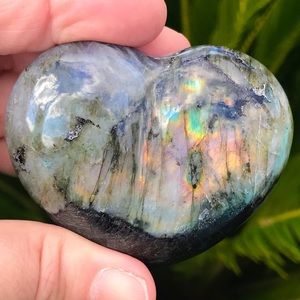 Flashy Labradorite Puffy Heart Crystal - A7